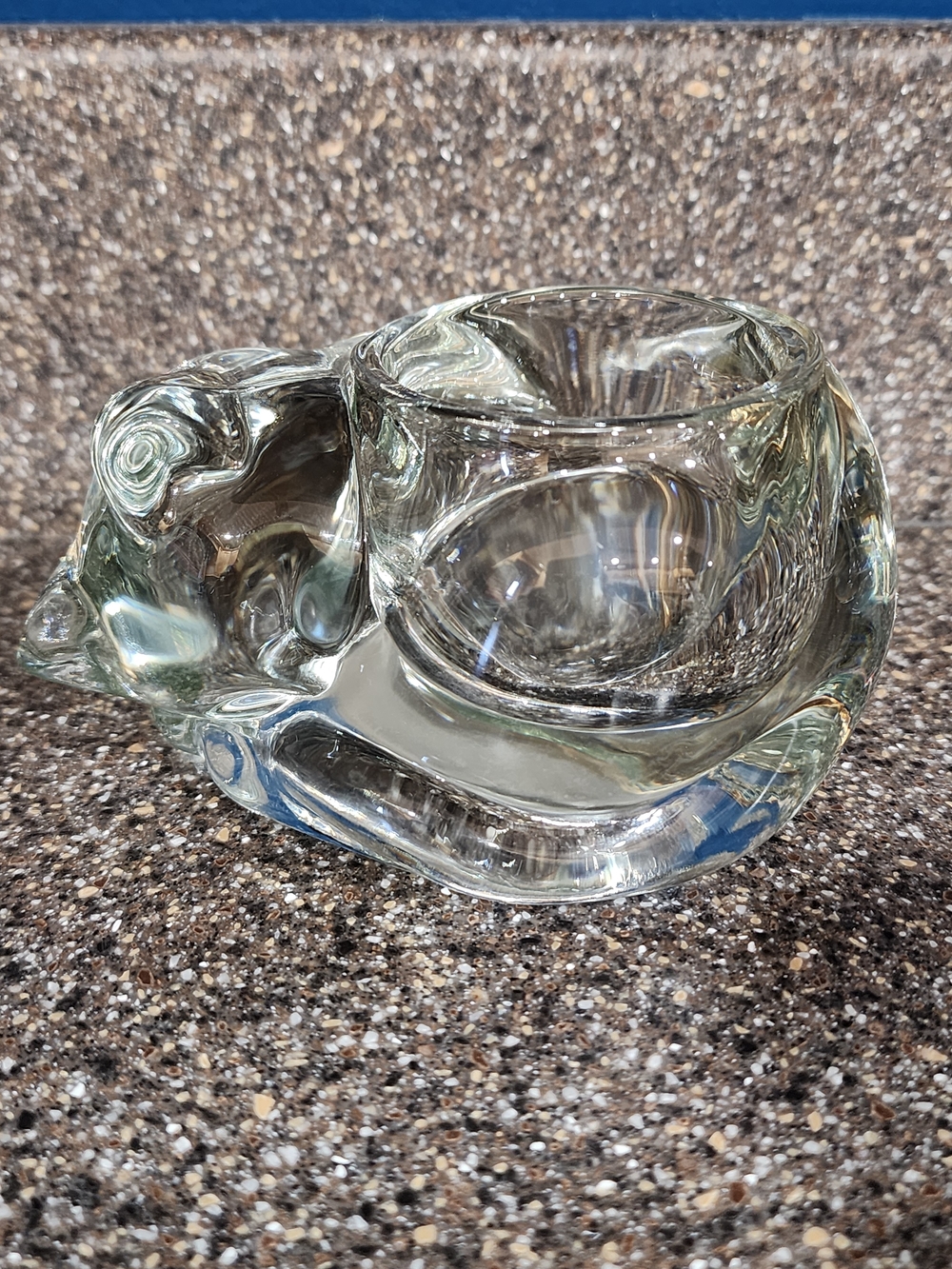 Vintage Indiana Glass Clear Cat Votive/Tea Light Holder